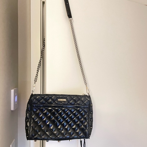 Rebecca Minkoff Mac crossbody studded zipper leather bag with chain strap-RARE - Picture 4 of 8